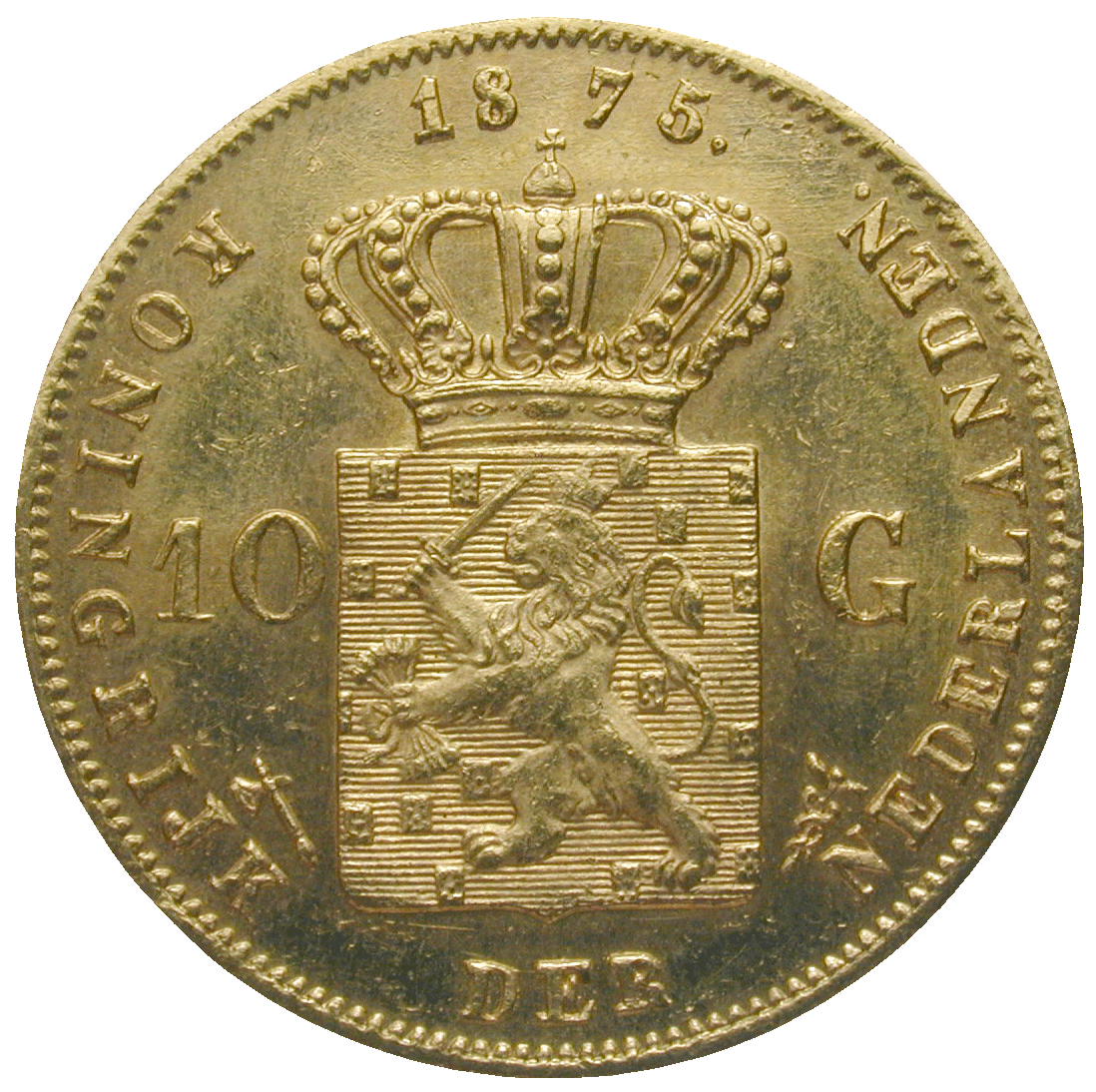 Königreich der Niederlande, Wilhelm III., 10 Gulden 1875 (reverse)