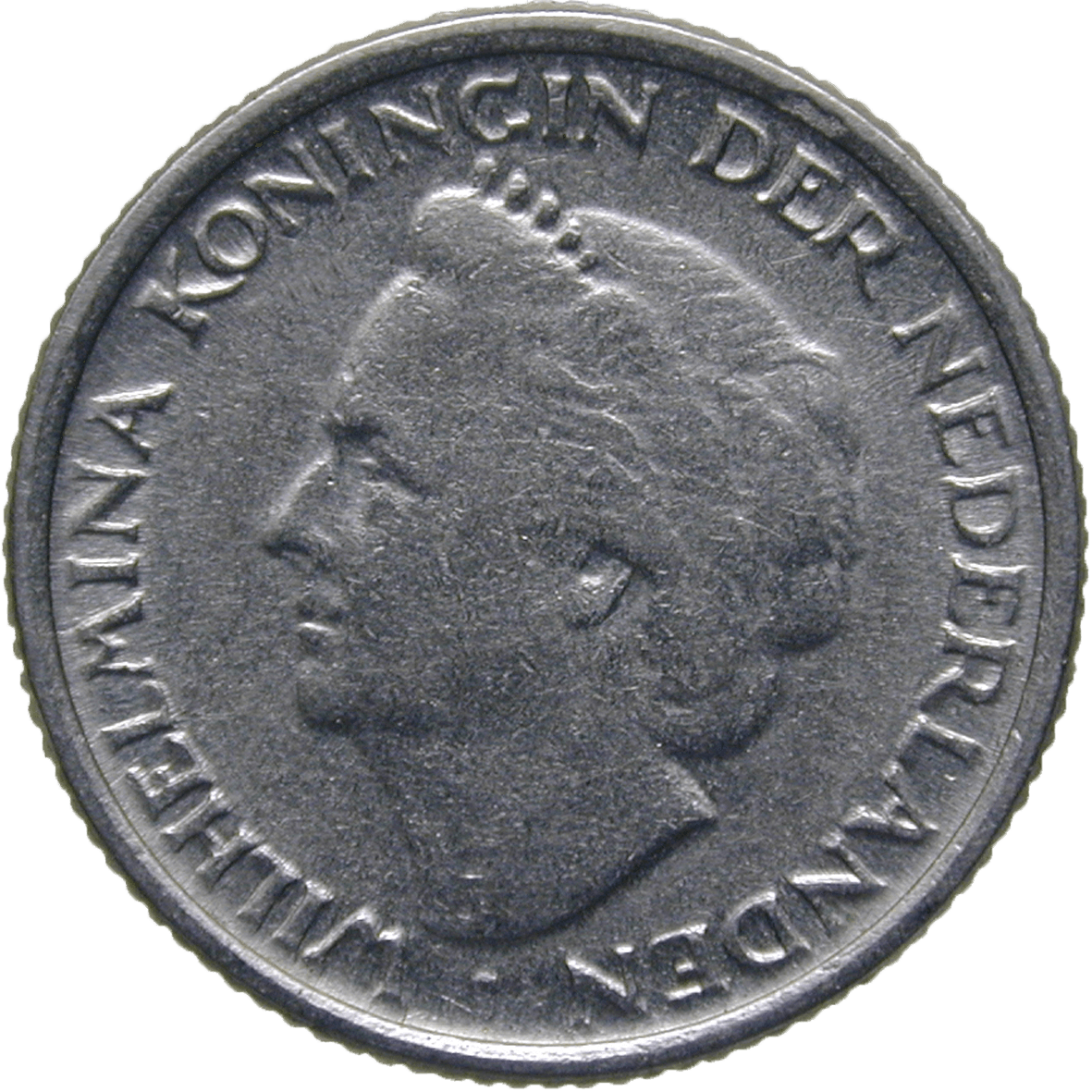 Königreich der Niederlande, Wilhelmina, 10 Cent 1948 (obverse)