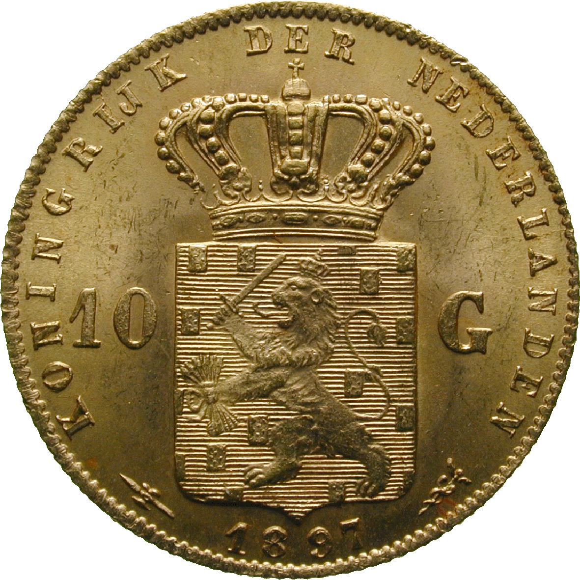 Königreich der Niederlande, Wilhelmina, 10 Gulden 1897 (reverse)