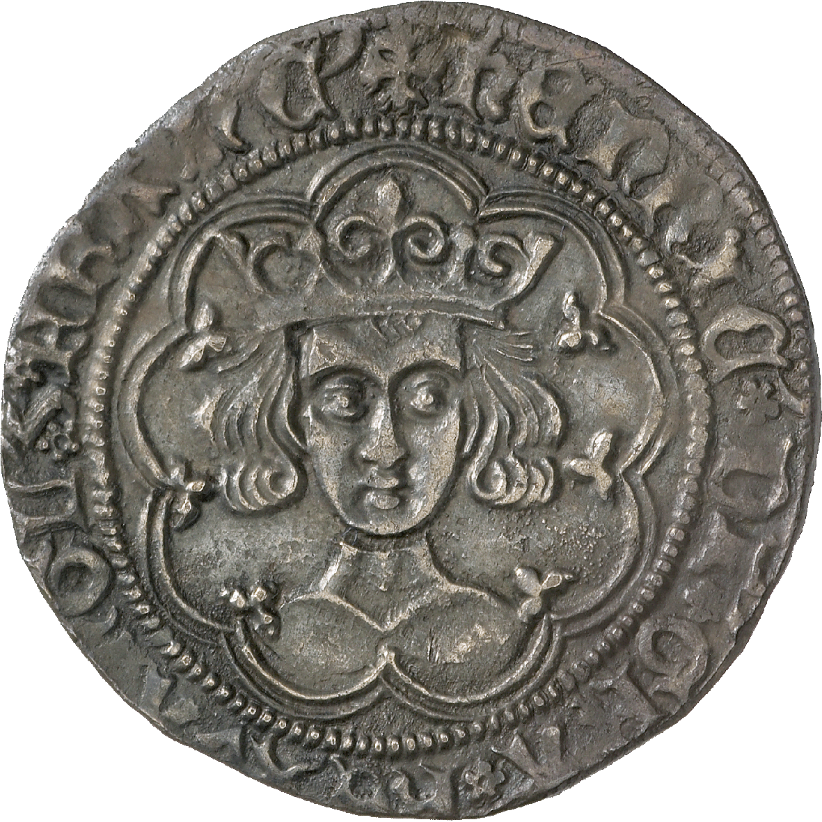 Königreiche England und Frankreich, Heinrich VI., Groat (obverse)