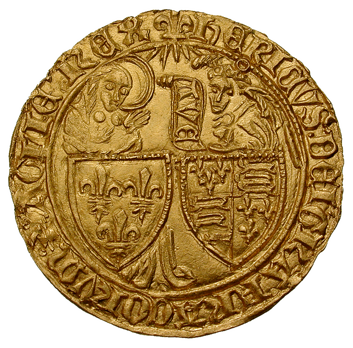 Königreiche England und Frankreich, Heinrich VI., Salut d'or (obverse)