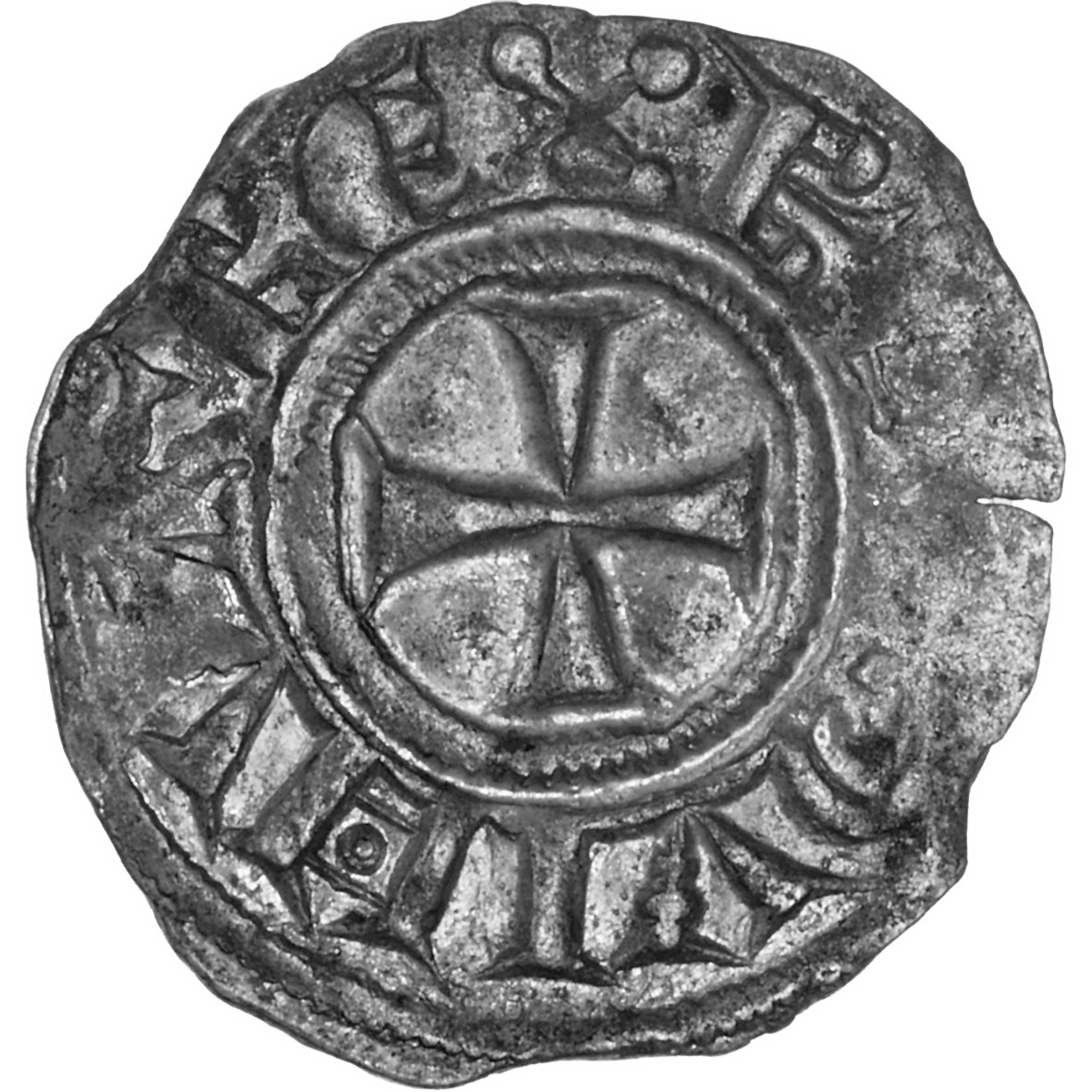 Kreuzfahrerstaaten, Jerusalem, Baldwin III., Denier (Pfennig) (obverse)