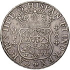 Mosambik, José I. von Portugal, Real de a ocho (Peso) 1765 mit mosambikanischem Gegenstempel (obverse)