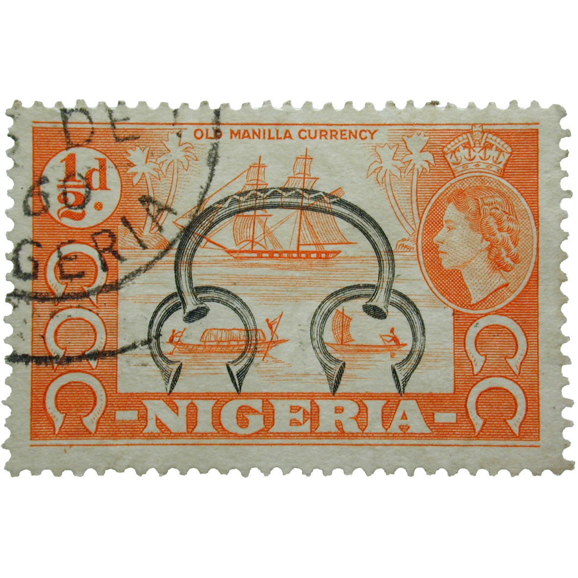 Nigeria, Briefmarke 1/2 Penny, 1953 (obverse)
