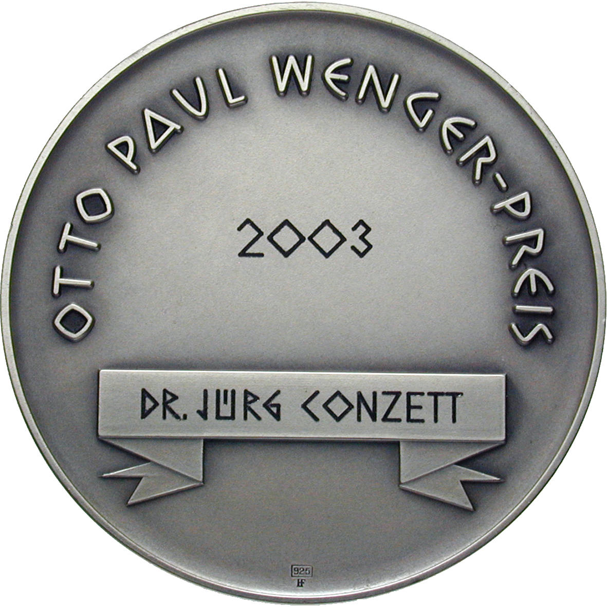 Otto-Paul-Wenger-Preis 2003, Medaille (reverse)