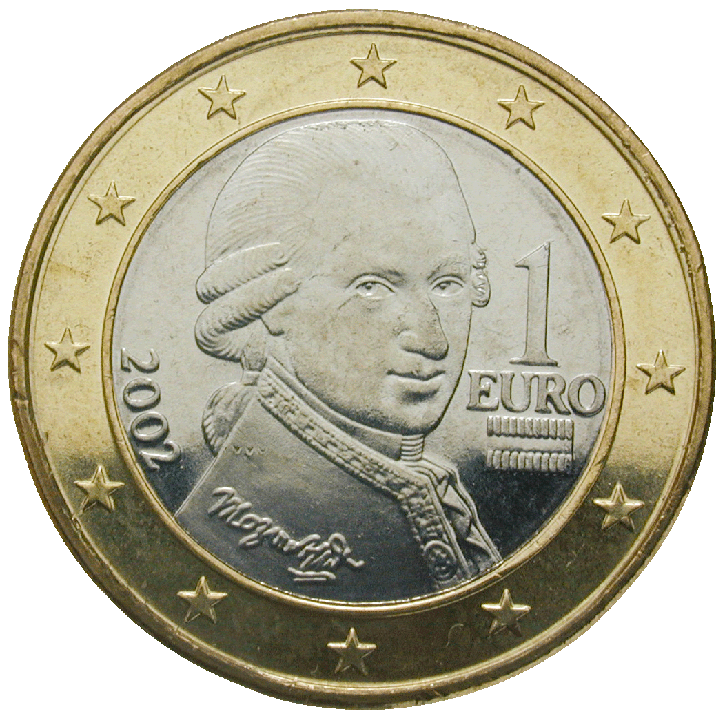 Republic of Austria, 1 Euro 2002 (obverse)