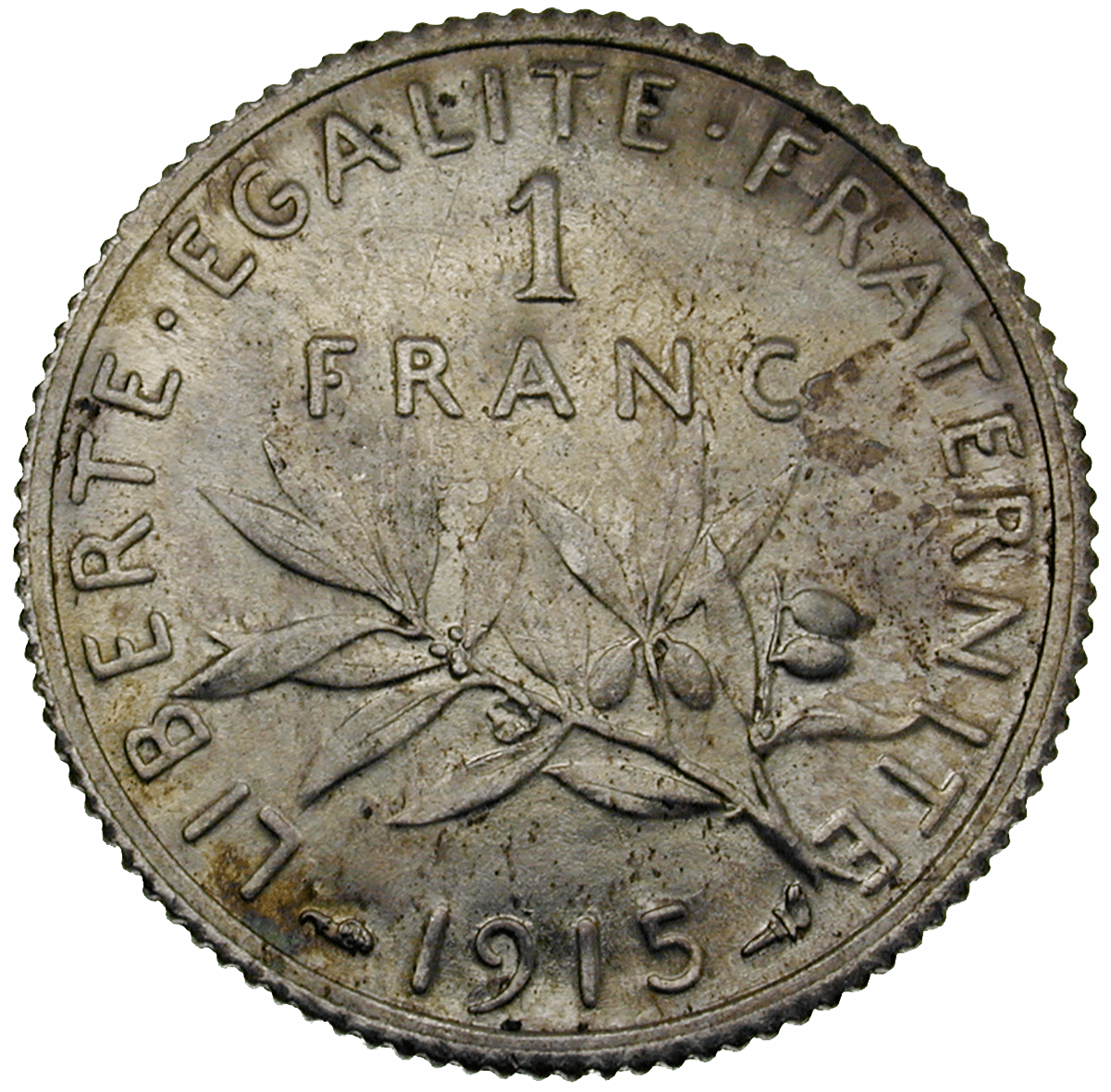 Republic of France, 1 Franc 1915 (reverse)