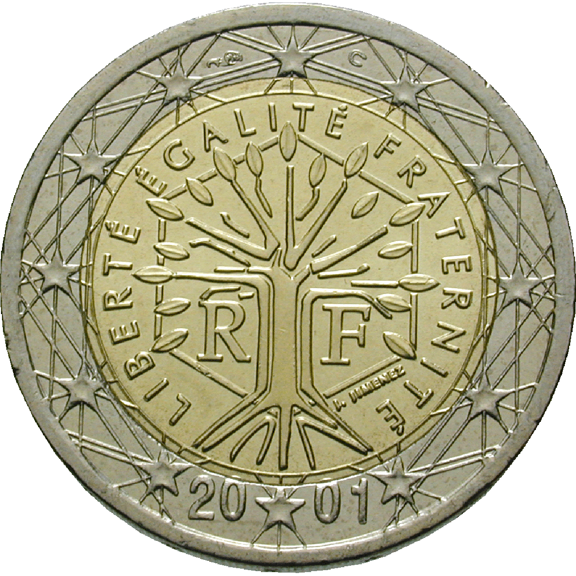 Republic of France, 2 Euros 2001 (reverse)