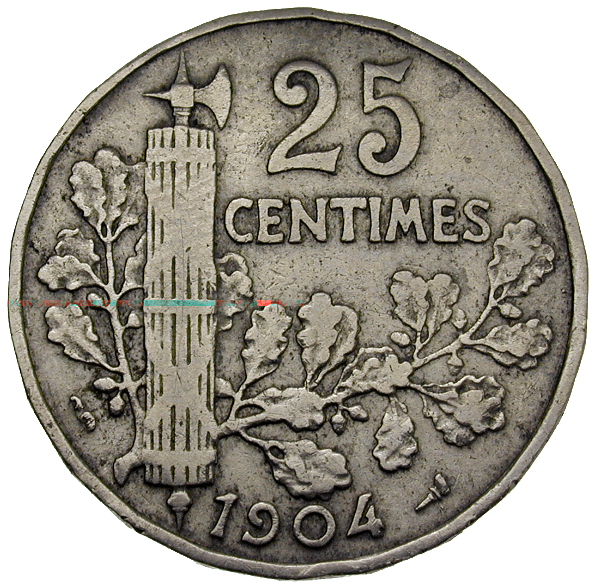 Republic of France, 25 Centimes 1904 (reverse)