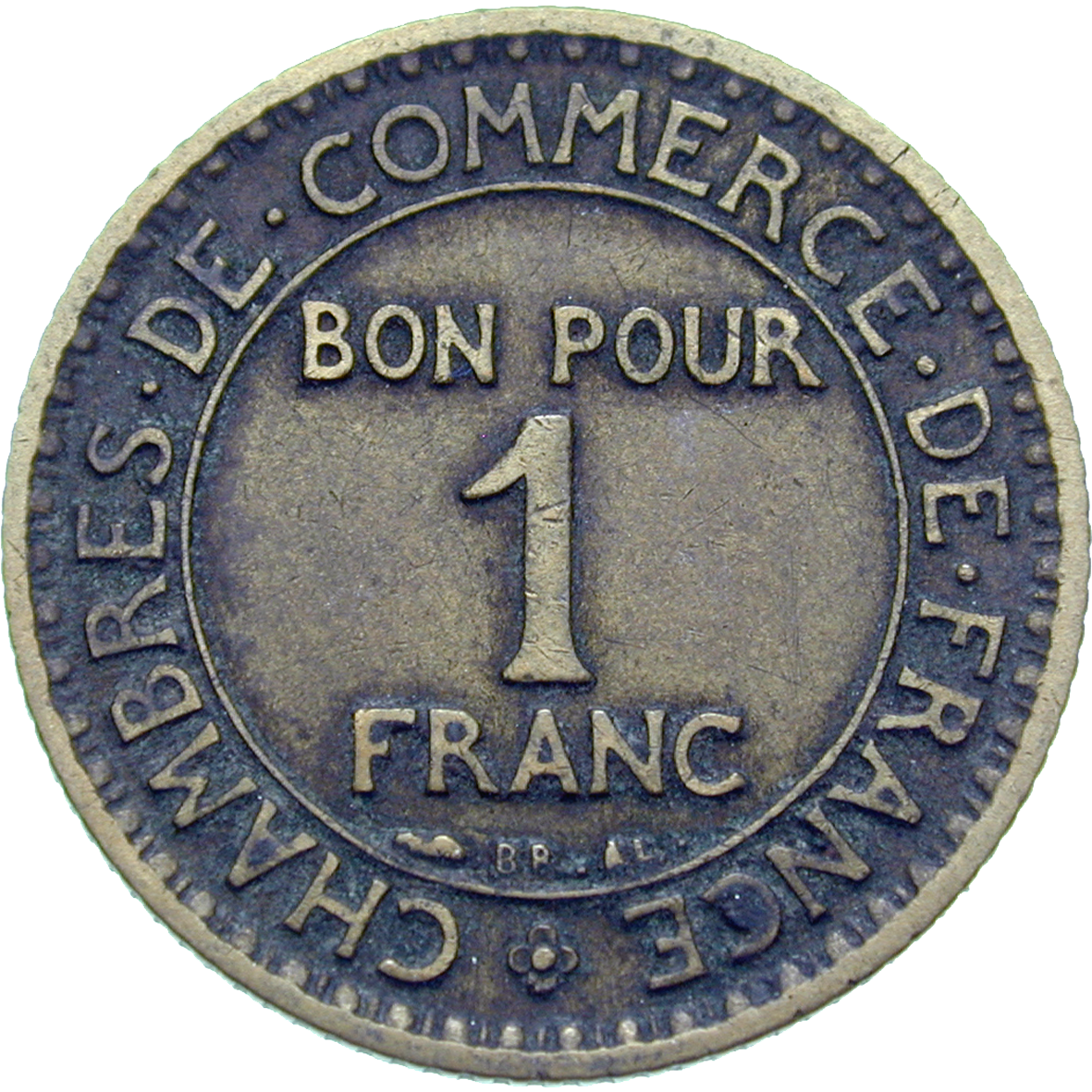 Republic of France, Chambres de Commerce de France, Bon pour 1 Franc 1921 (reverse)