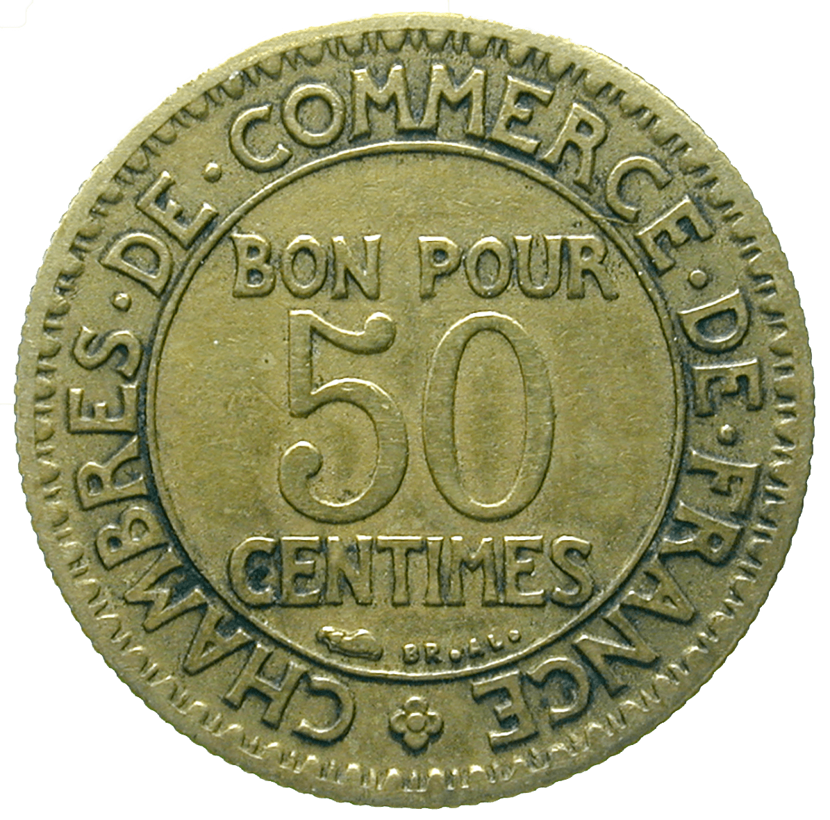 Republic of France, Chambres de Commerce de France, Bon pour 50 Centimes 1923 (reverse)