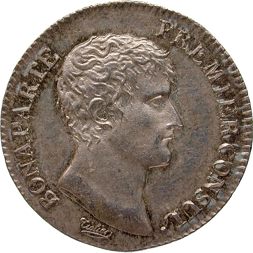 Republic of France, Napoleon Bonaparte First Consul, 1 Franc An 12 (obverse)