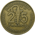 Republic of France for French West Africa, 25 Francs 1957 (obverse)