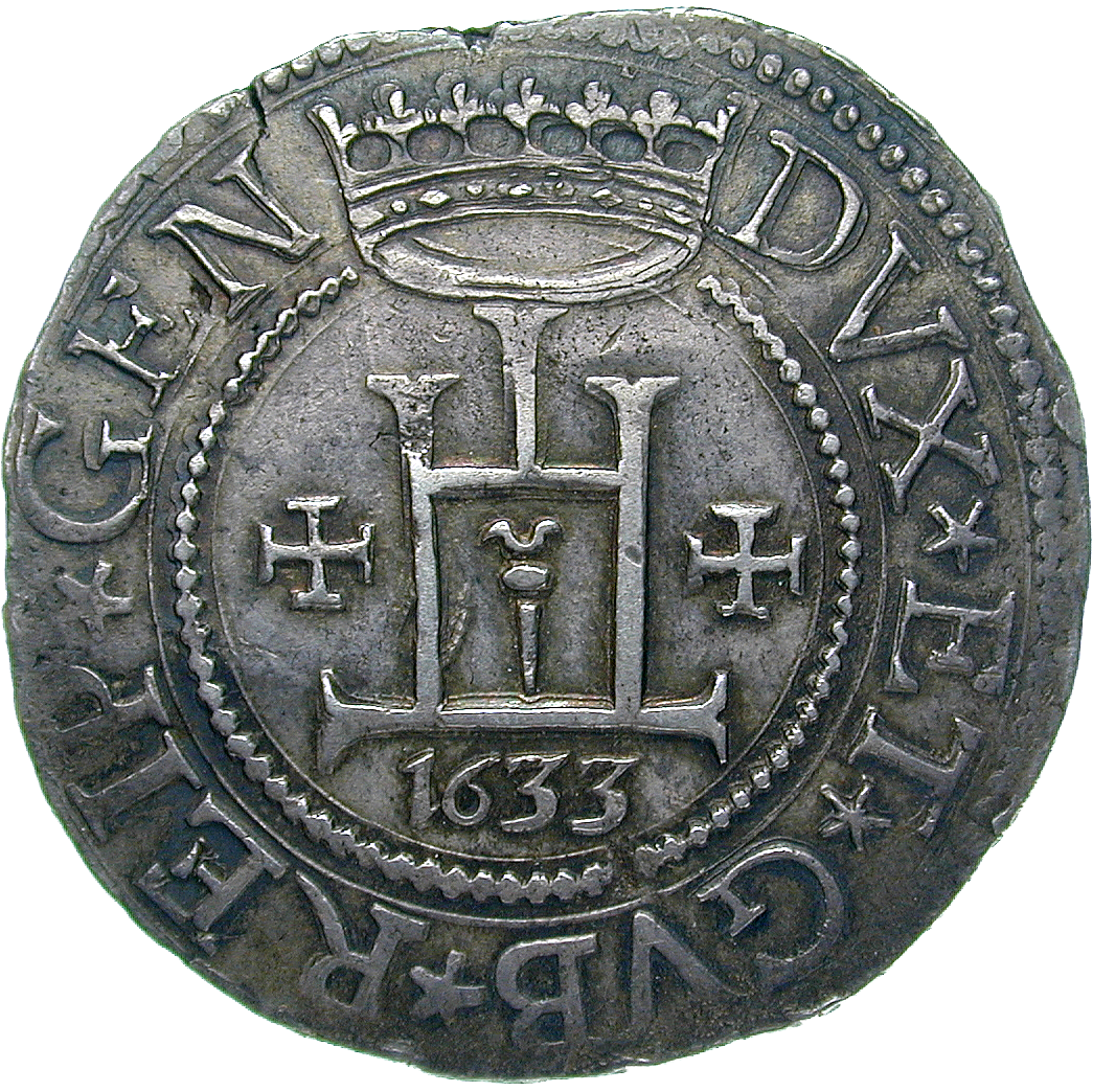 Republic of Genoa, Scudo stetto 1633 (obverse)