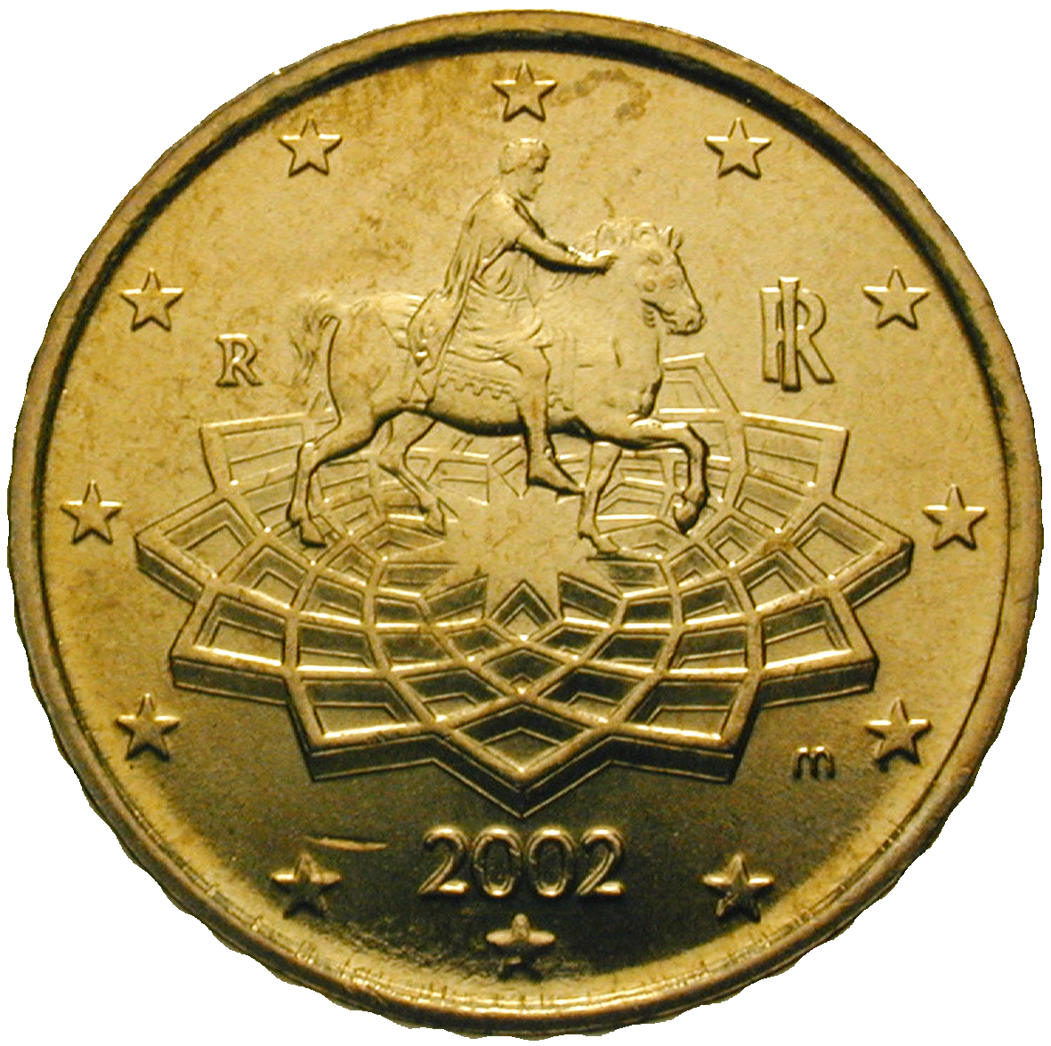 Republic of Italy, 50 Euro Cent 2002 (obverse)