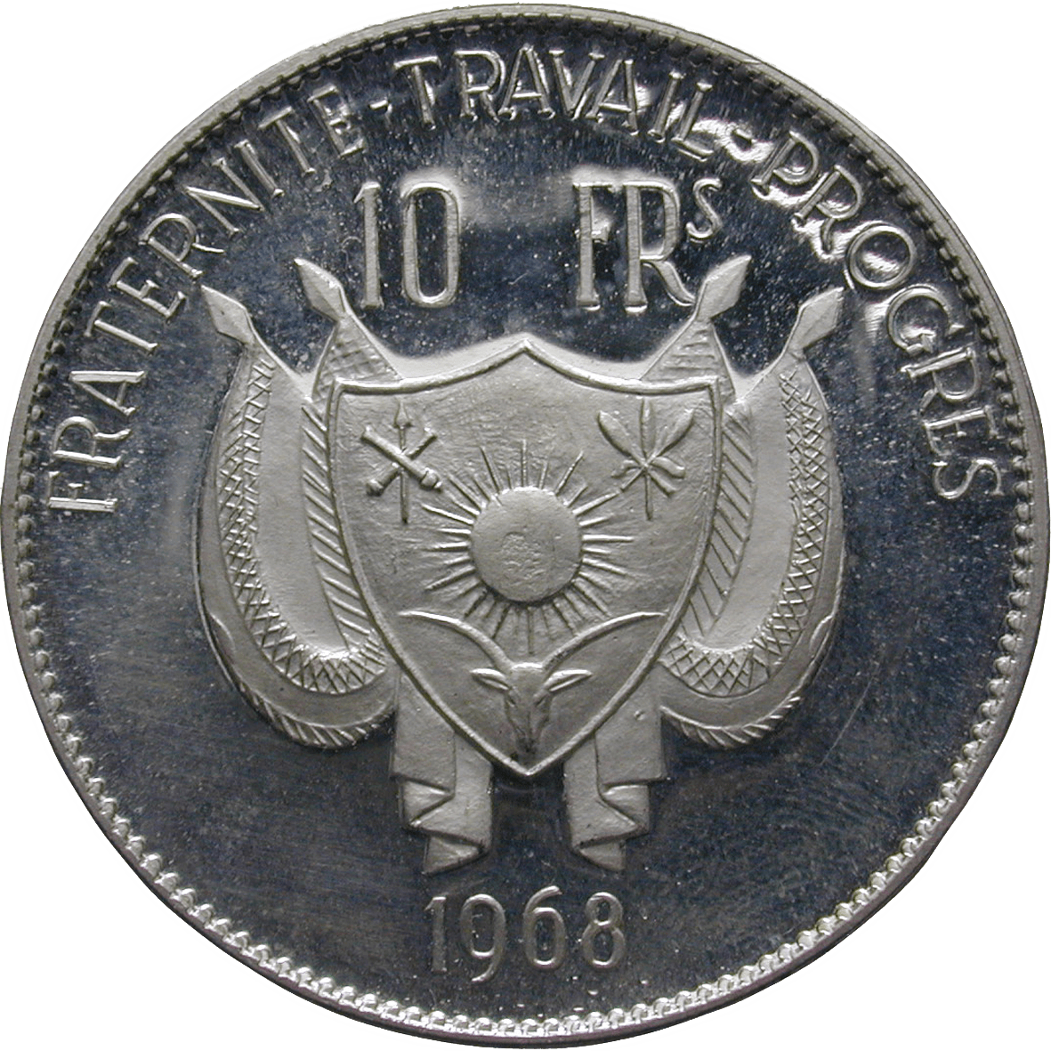 Republic of Niger, 10 Francs 1968 (reverse)