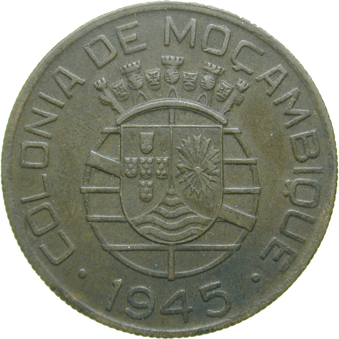 Republic of Portugal for Mozambique, 1 Escudo 1945 (reverse)