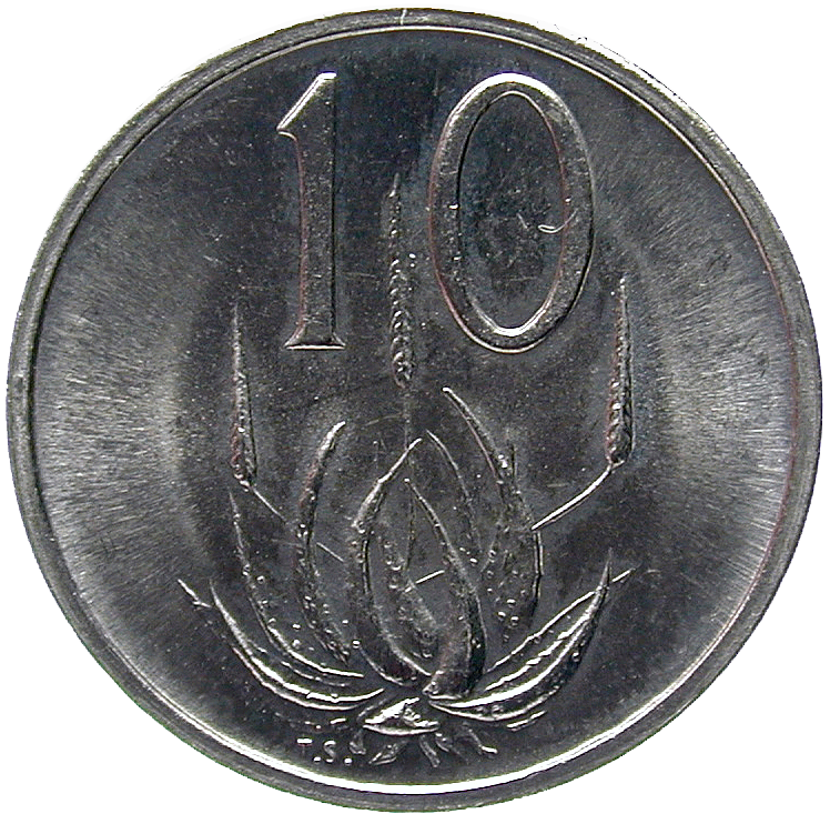 Republic of South Africa, 10 Cents 1980 (reverse)
