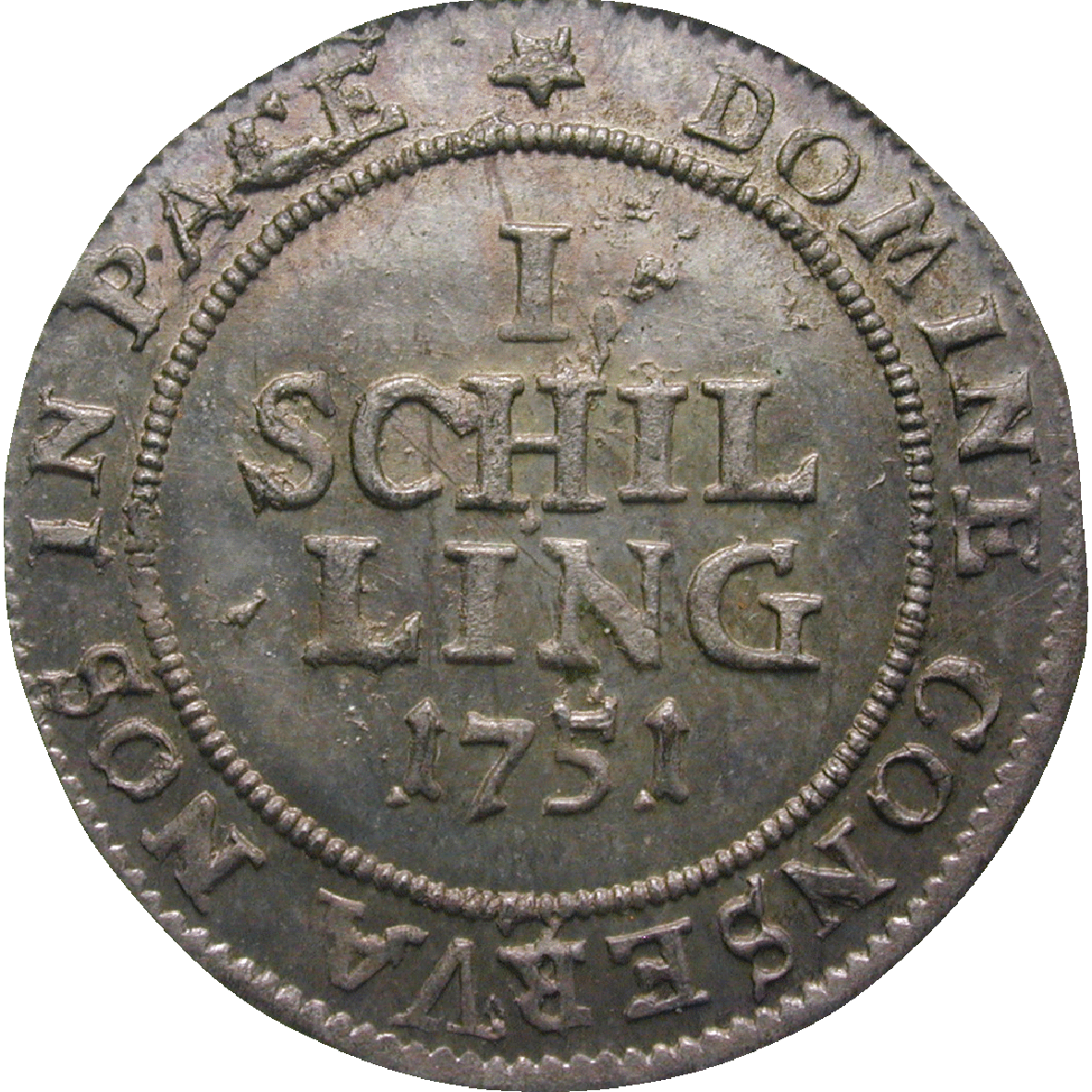 Republic of Zurich, 1 Schilling 1751 (reverse)