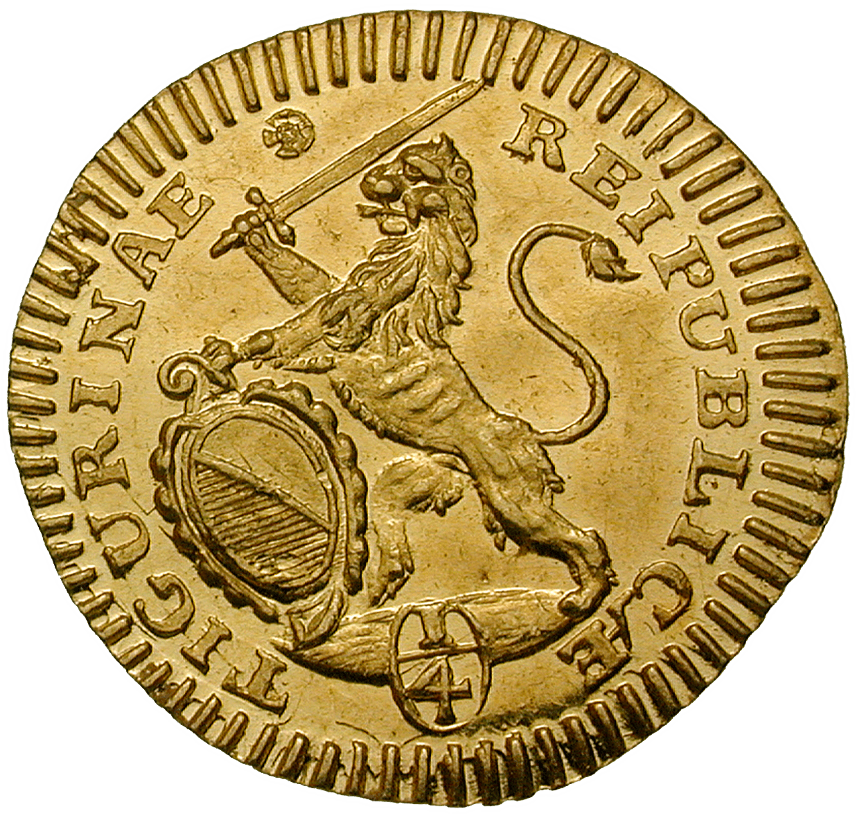 Republic of Zurich, 1/4 Ducat 1721 (obverse)