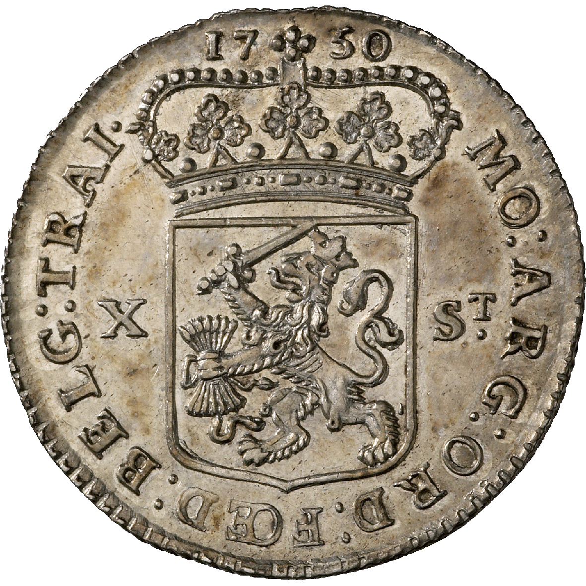 Republic of the United Netherlands, Province of Utrecht, 10 Stuivers 1750 (reverse)