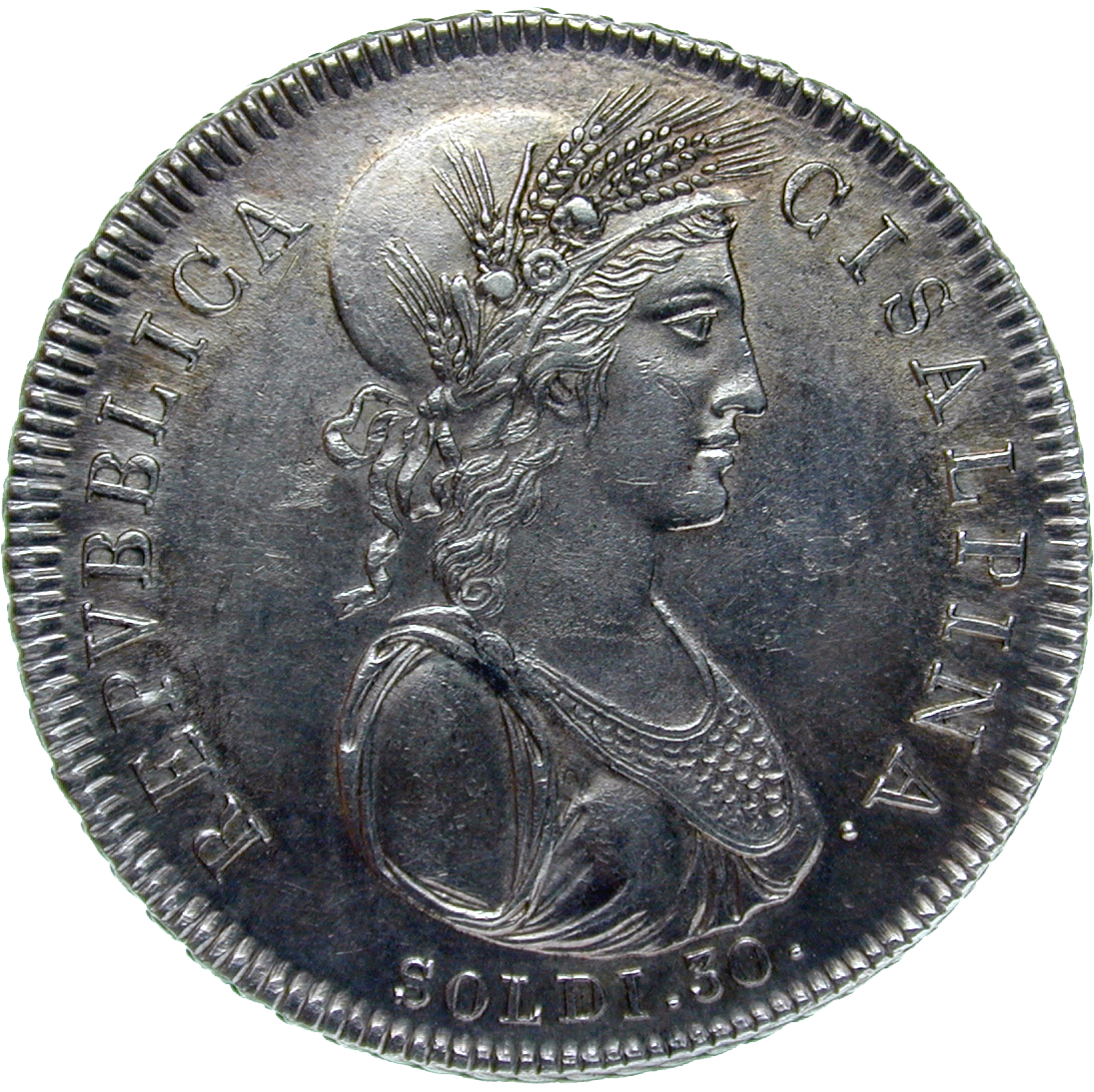 Republik Cisalpina, 30 Soldi 1801 (obverse)