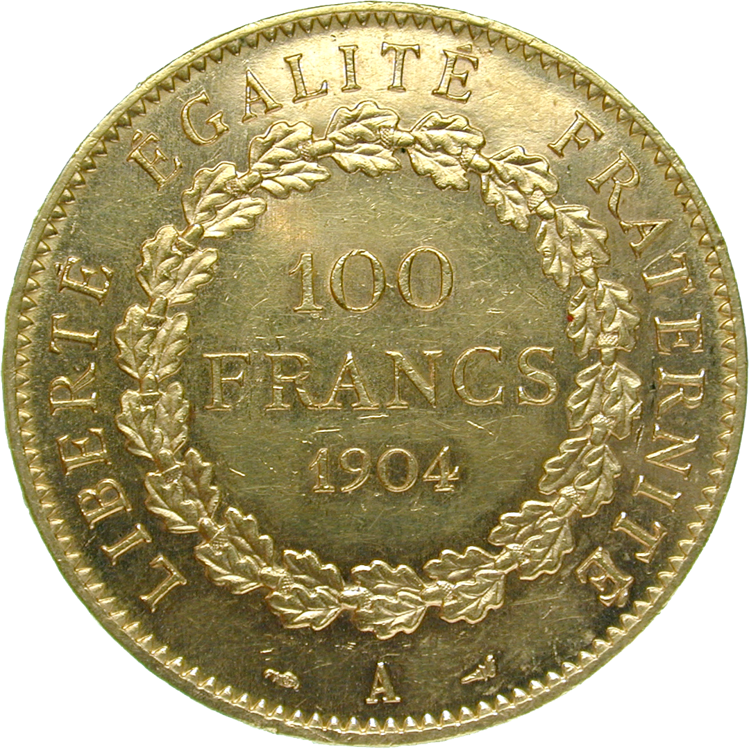 Republik Frankreich, 100 Franc 1904 (reverse)