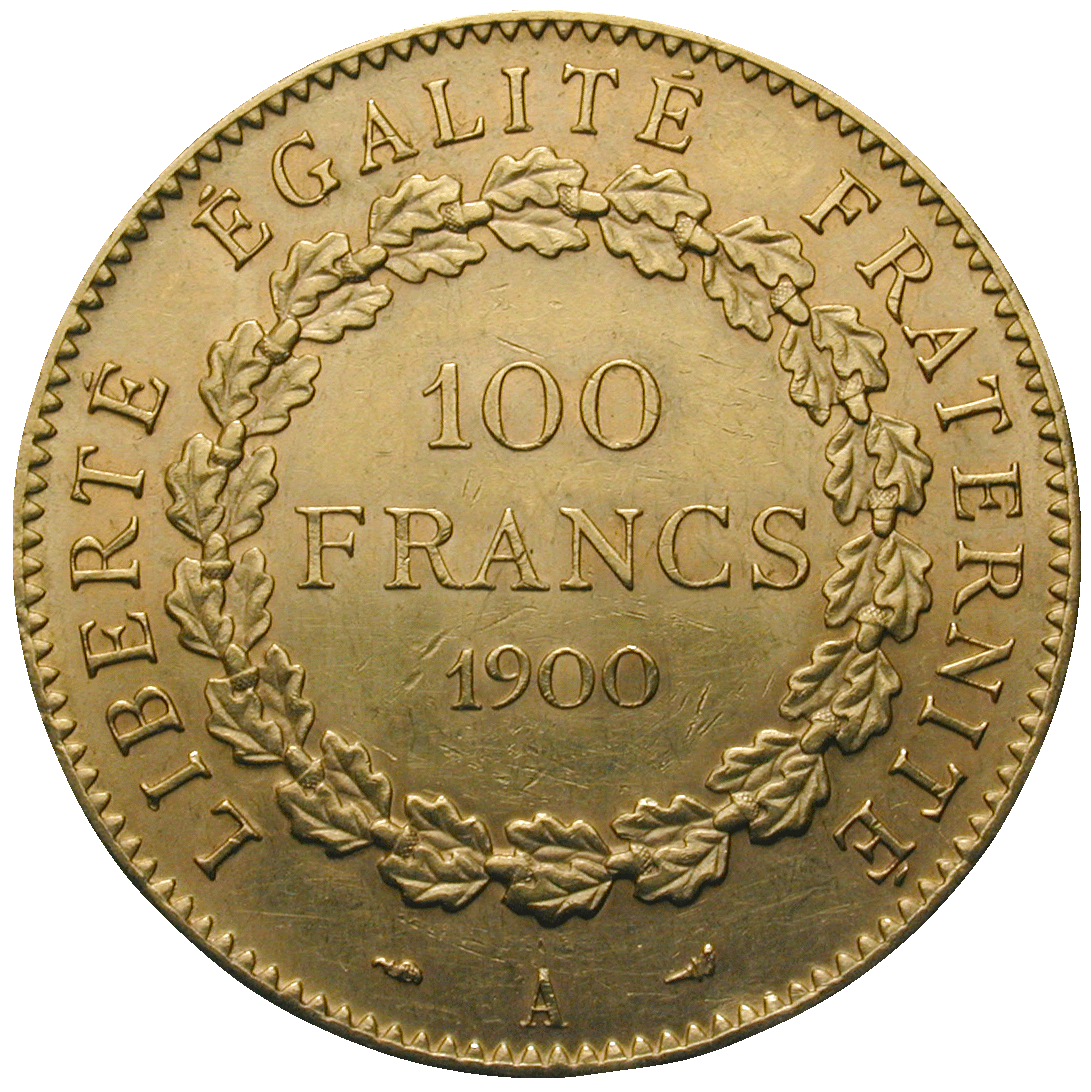 Republik Frankreich, 100 Francs 1900 (reverse)