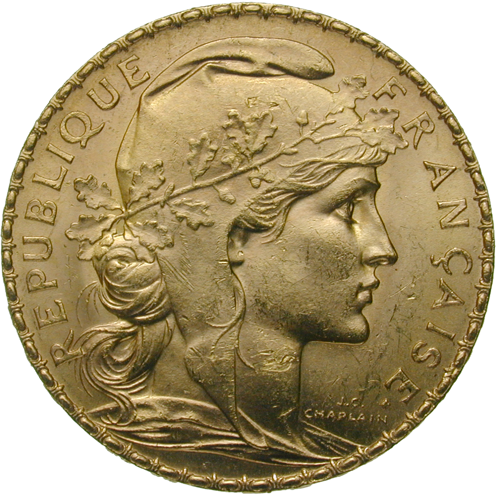 Republik Frankreich, 20 Francs 1910 (obverse)
