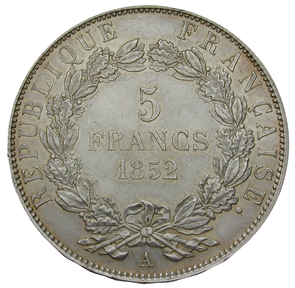 Republik Frankreich, 5 Francs 1852 (reverse)