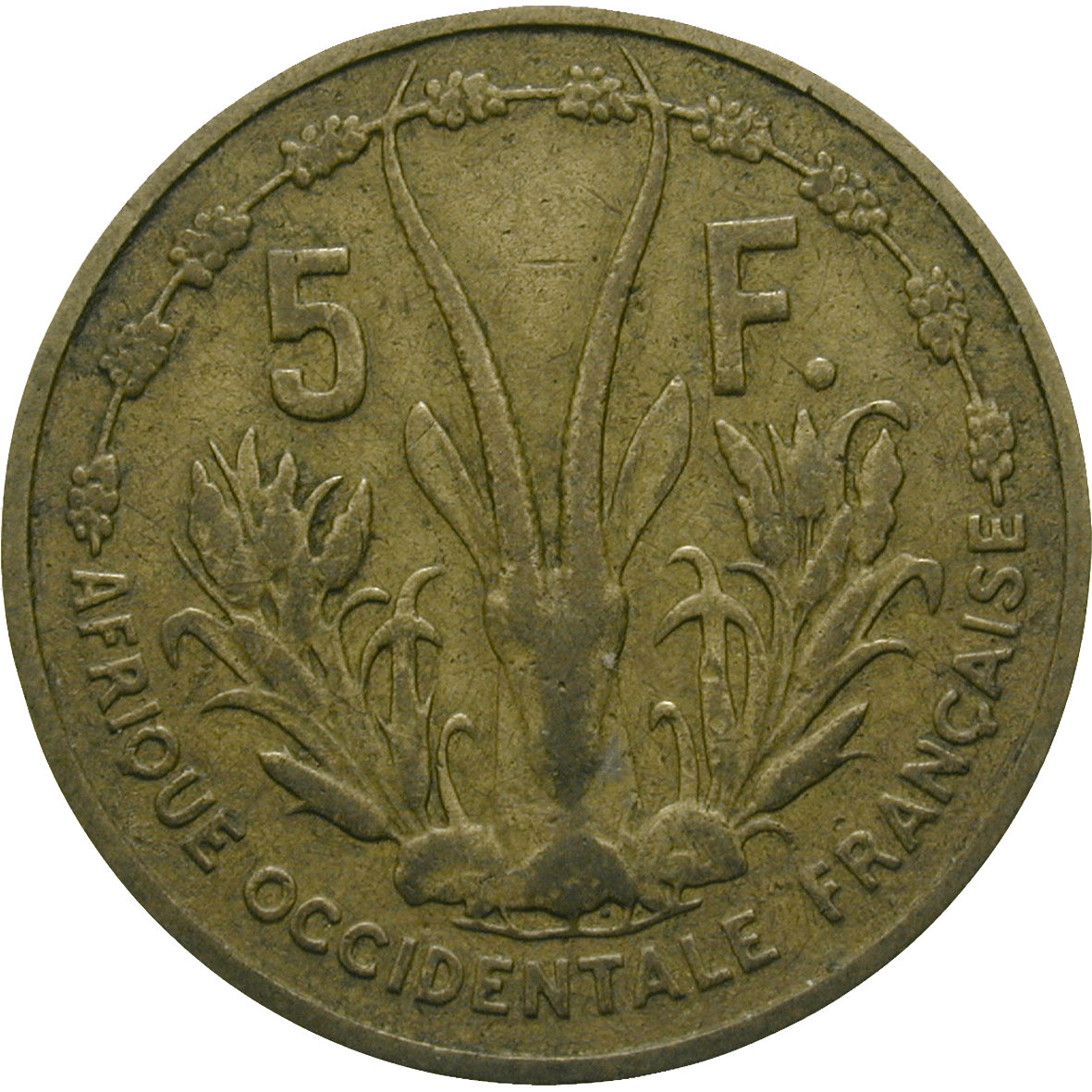Republik Frankreich für Französisch-Westafrika, 5 Francs 1956 (reverse)