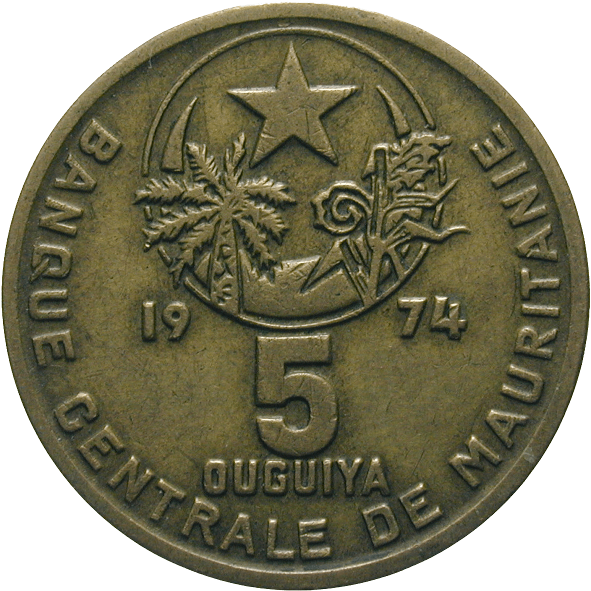 Republik Mauretanien, 5 Ouguiya 1394 AH (obverse)