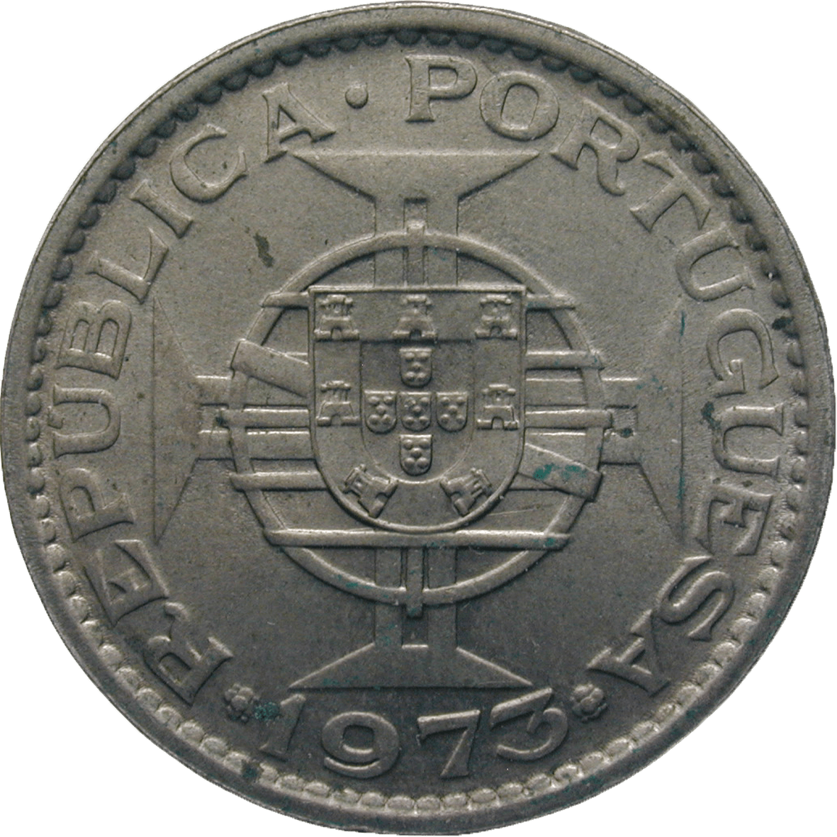 Republik Portugal für Portugiesisch-Guinea, 5 Escudos 1973 (obverse)
