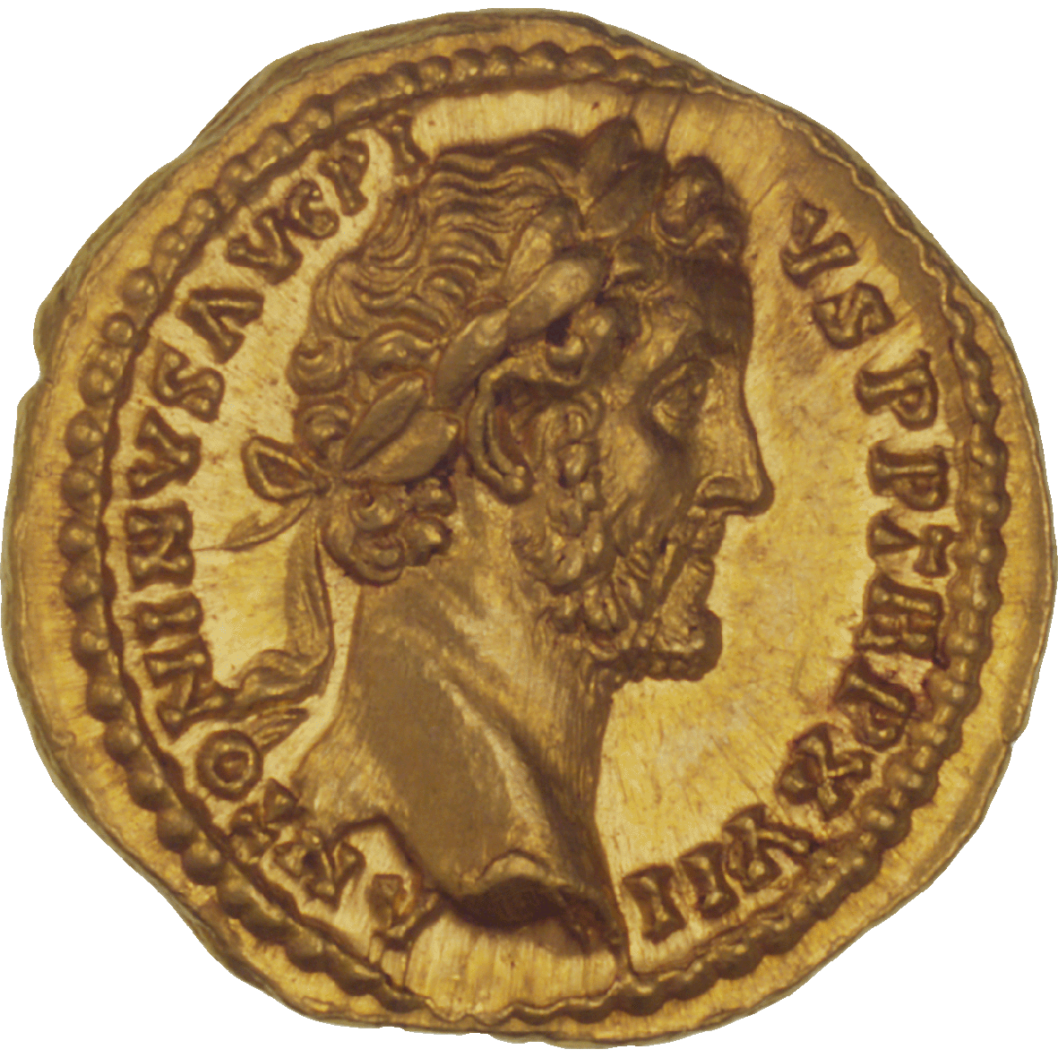 Römische Kaiserzeit, Antoninus Pius, Aureus (obverse)
