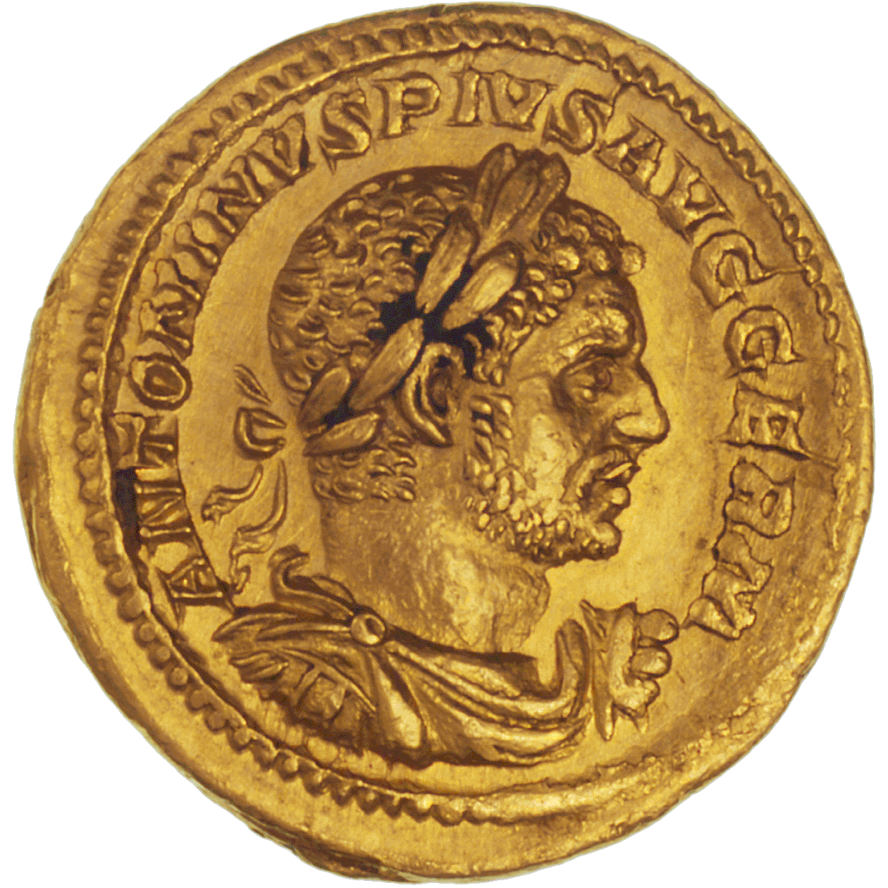 Römische Kaiserzeit, Caracalla, Aureus (obverse)