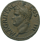 Römische Kaiserzeit, Gaius für Marcus Agrippa, As (obverse)
