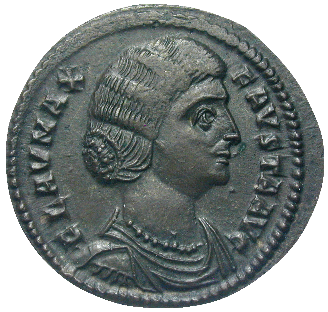 Römische Kaiserzeit, Konstantin I. der Grosse für seine Gattin Fausta, Bronzemünze (obverse)