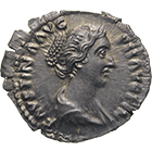 Römische Kaiserzeit, Mark Aurel für Faustina Minor, Denar (obverse)