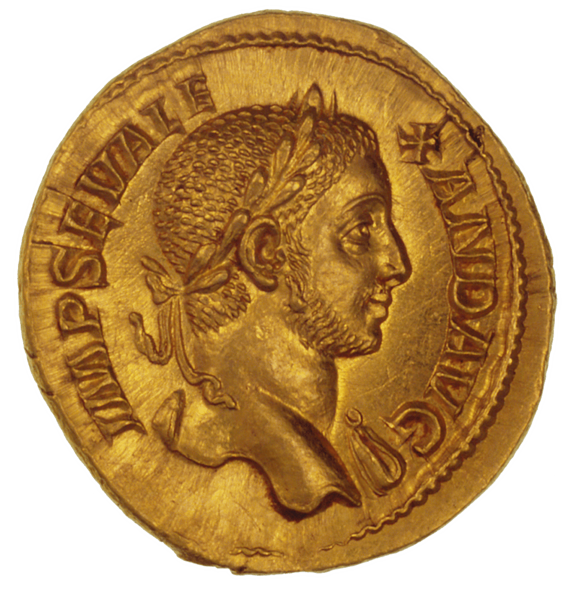 Römische Kaiserzeit, Severus Alexander, Aureus (obverse)