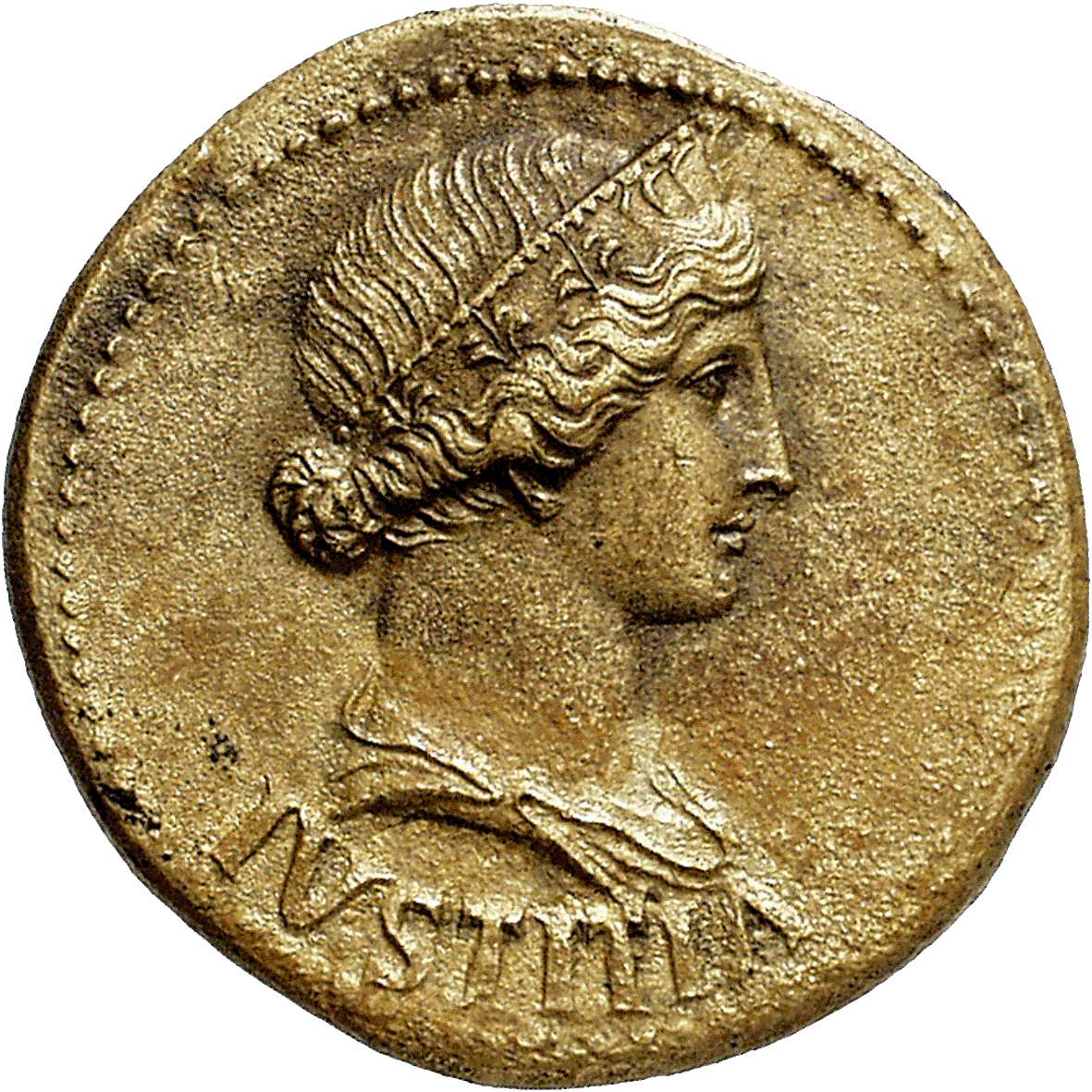 Römische Kaiserzeit, Tiberius für Livia Drusilla, Dupondius (obverse)