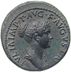 Römische Kaiserzeit, Titus für seine Tochter Julia Titi, Dupondius (obverse)
