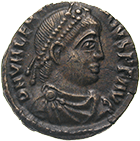 Römische Kaiserzeit, Valentinian I., Bronzemünze (obverse)