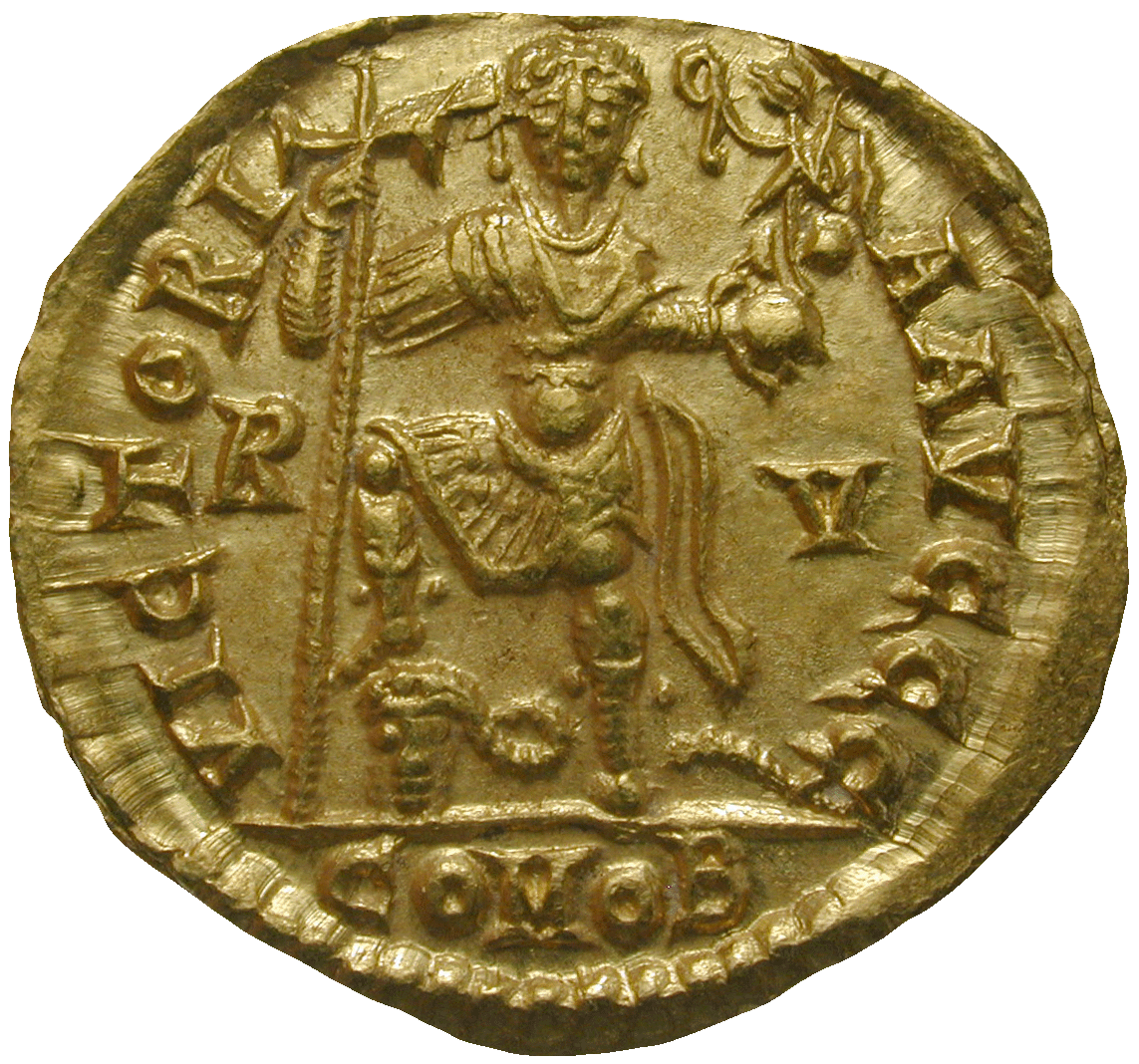 Römische Kaiserzeit, Valentinian III., Solidus (reverse)