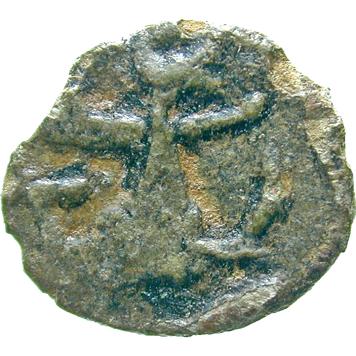 Römische Kaiserzeit, barbarische Imitation einer römischen Bronzemünze (reverse)
