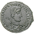 Römische Kaiserzeit, gefälschter Solidus im Namen von Constantius II. (obverse)