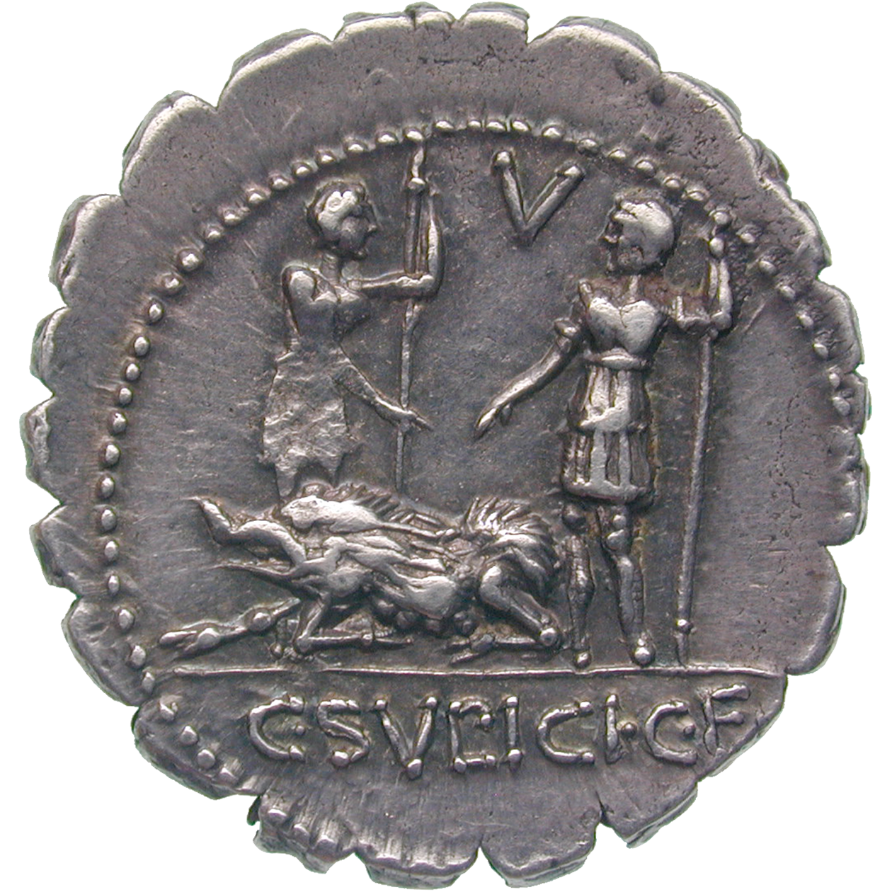 Römische Republik, Denarius Serratus (reverse)
