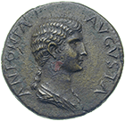 Roman Empire, Claudius for Antonia, Dupondius (obverse)