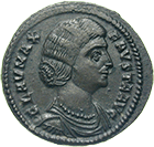 Roman Empire, Constantine for his Wive Fausta, Bronze Coin (obverse)