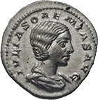 Roman Empire, Elagabalus for his Mother Julia Soaemias, Denarius (obverse)