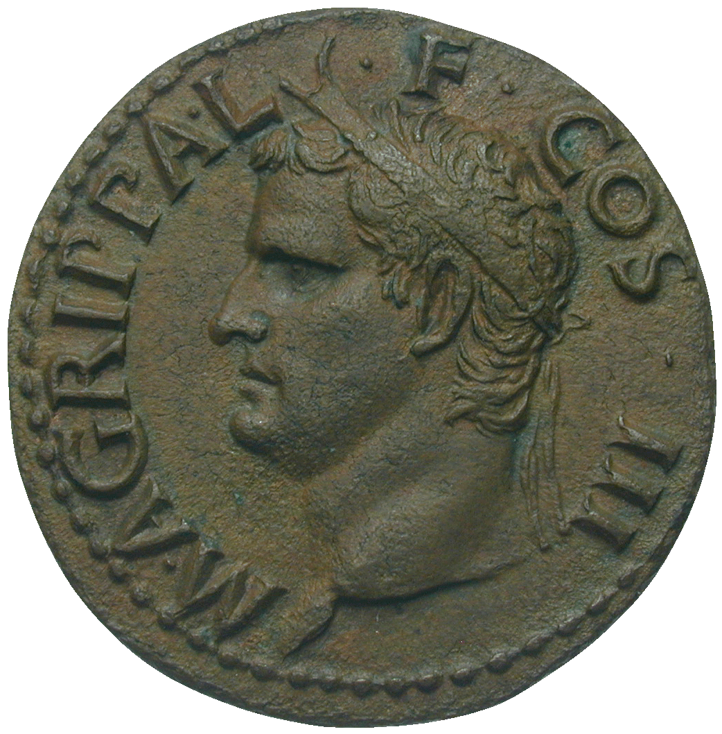 Roman Empire, Gaius for Marcus Agrippa, As (obverse)